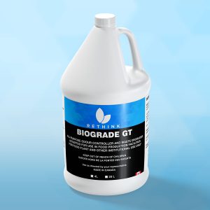 A ReThink BioClean's jug of Biograde GT cleaner.